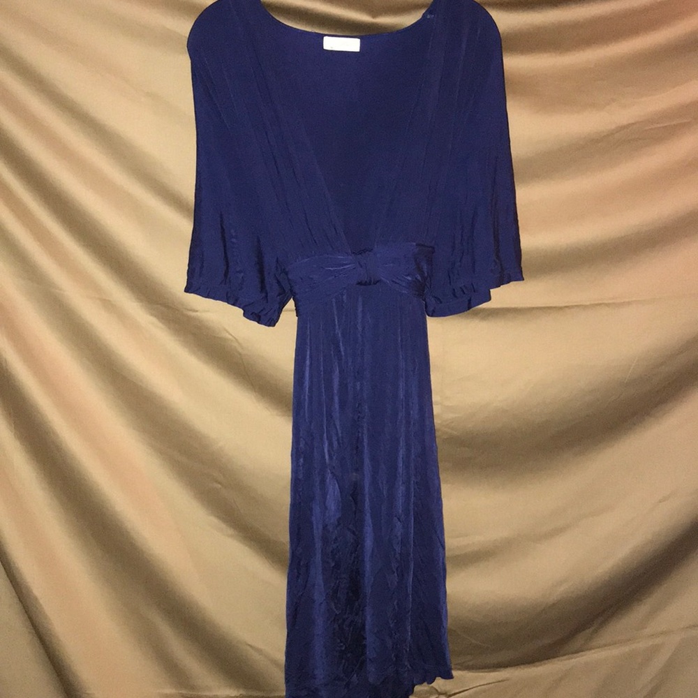 Royal blue formal dress W deep v neckline